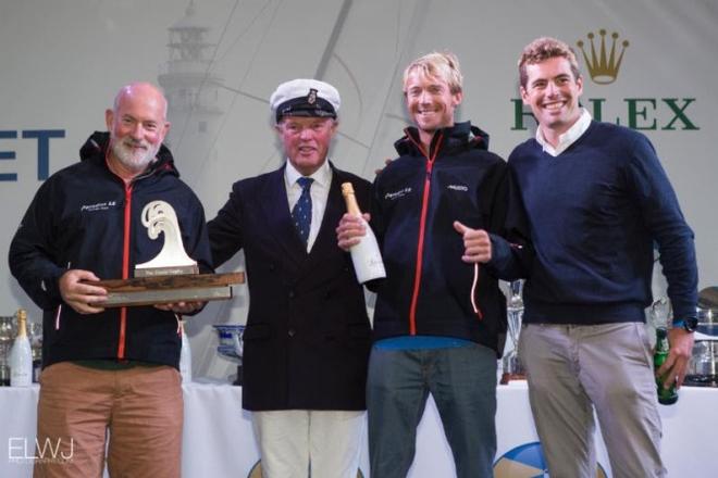 Peter Aschenbrenner's 63ft trimaran Paradox secure handicap prize in MOCRA Mulithull Class - 2015 Rolex Fastnet Race ©  ELWJ Photography
